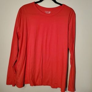 Solid Red Long Sleeve Tee